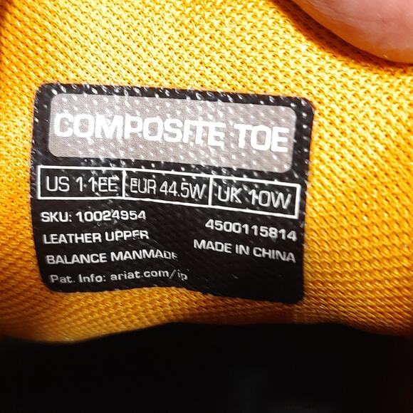 Ariat Brown Composite Toe Work Boots Size 11EE SKU 10024954 - Picture 12 of 12
